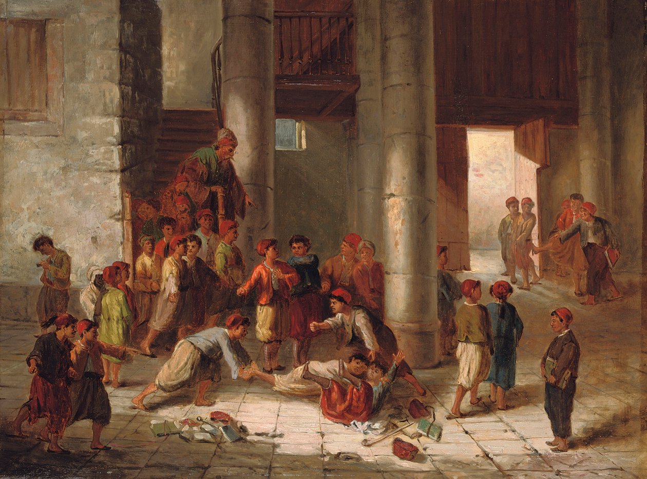 Marachelle nel cortile della scuola da Julius Joseph Gaspard Starck