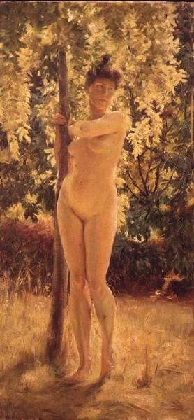 Nudo femminile sotto un albero ombroso da Julius Leblanc Stewart