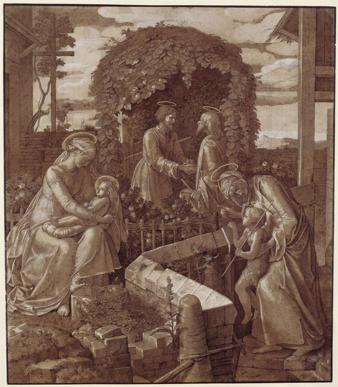 Visita dei genitori di Giovanni ai genitori di Gesù da Julius Schnorr von Carolsfeld