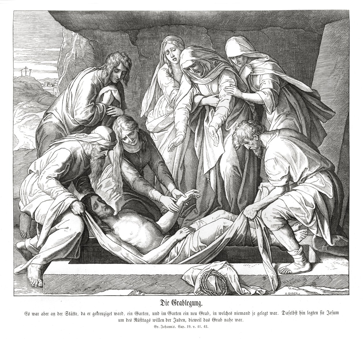 Sepoltura di Gesù, Vangelo di Giovanni da Julius Schnorr von Carolsfeld
