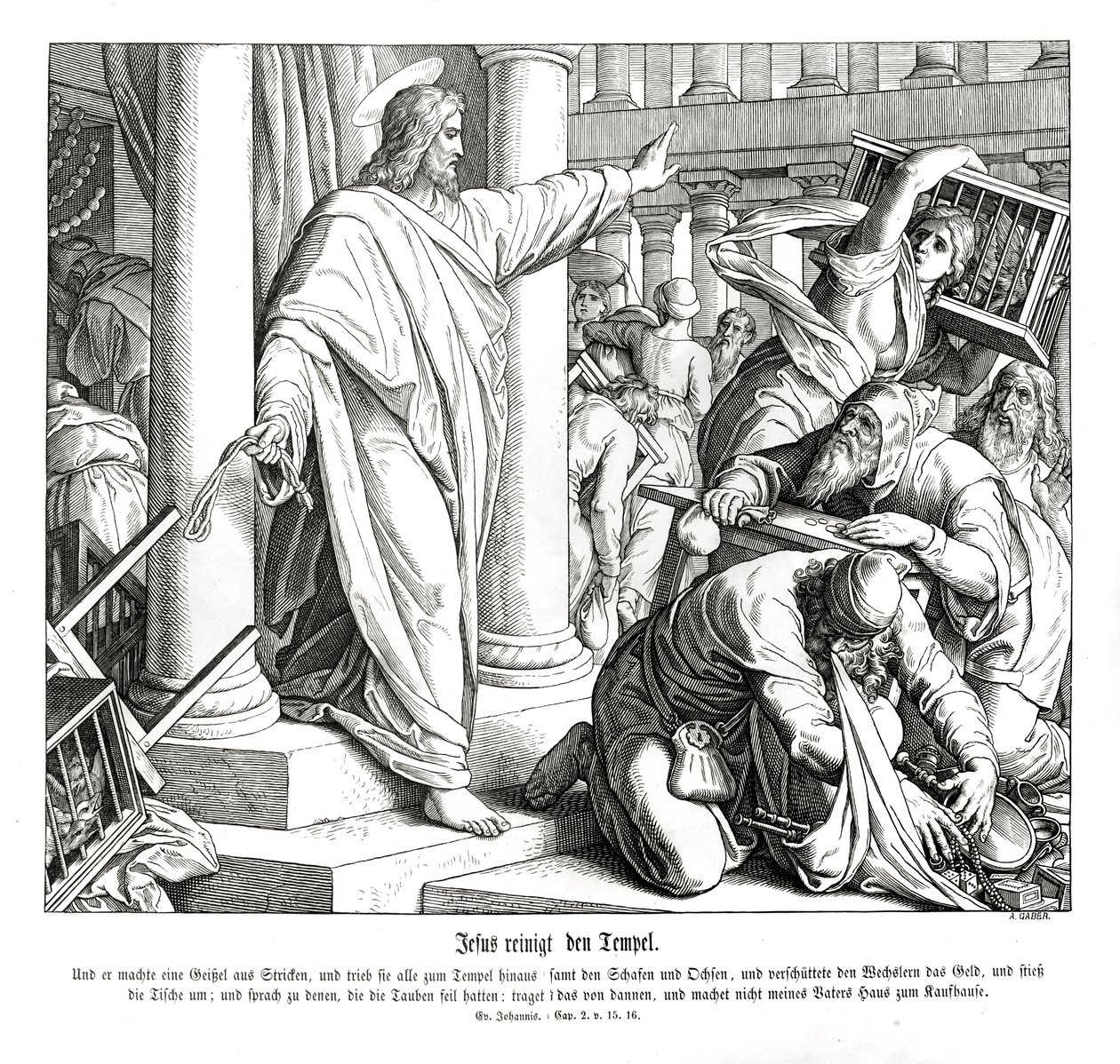 Purificazione del tempio, Vangelo di Giovanni da Julius Schnorr von Carolsfeld