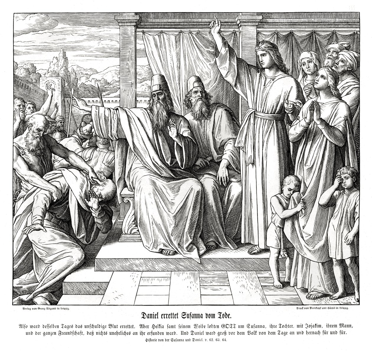 Daniele risparmia la vita di Susanna, Susanna e Daniele da Julius Schnorr von Carolsfeld