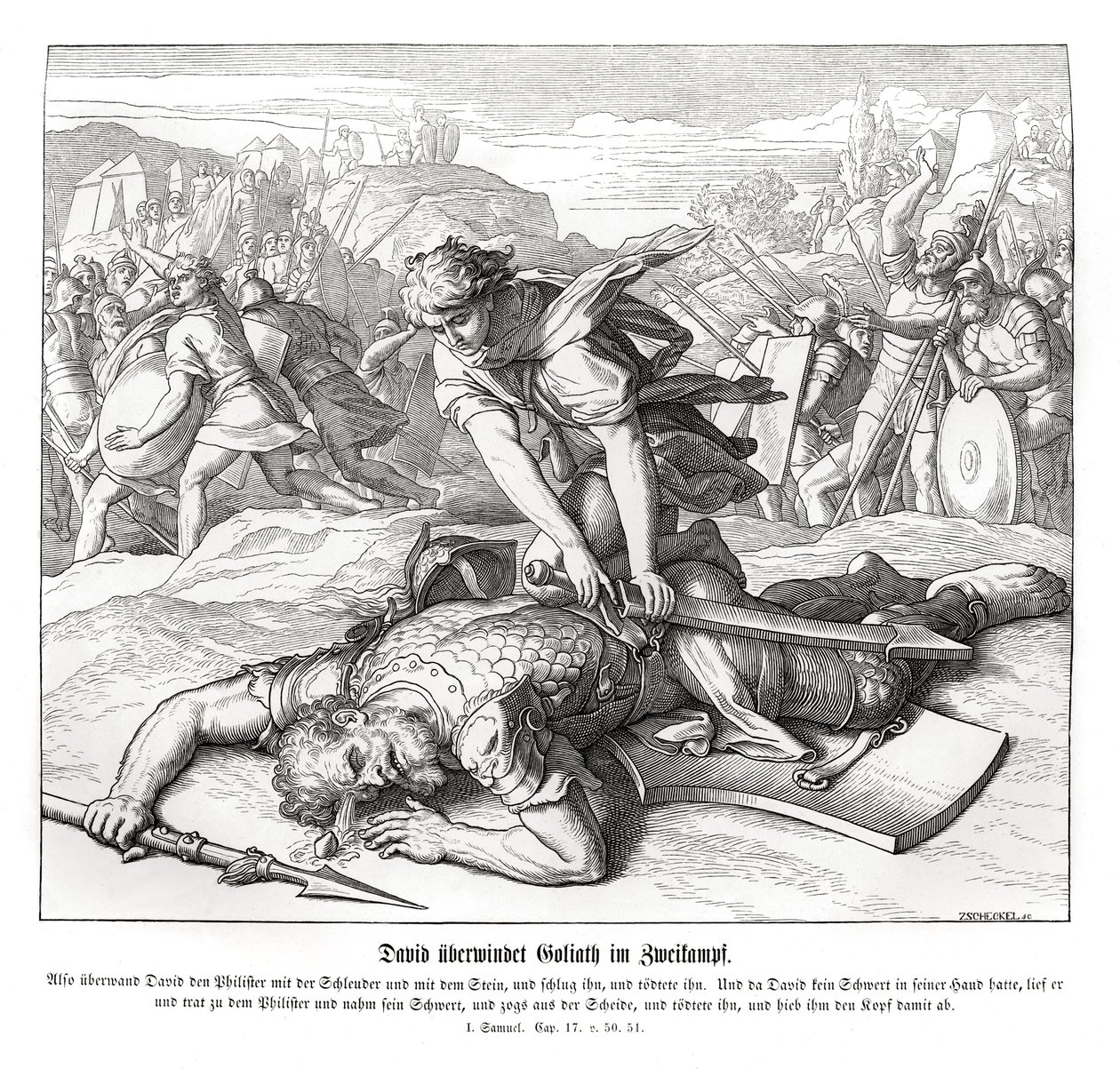 Davide sconfigge Golia da Julius Schnorr von Carolsfeld