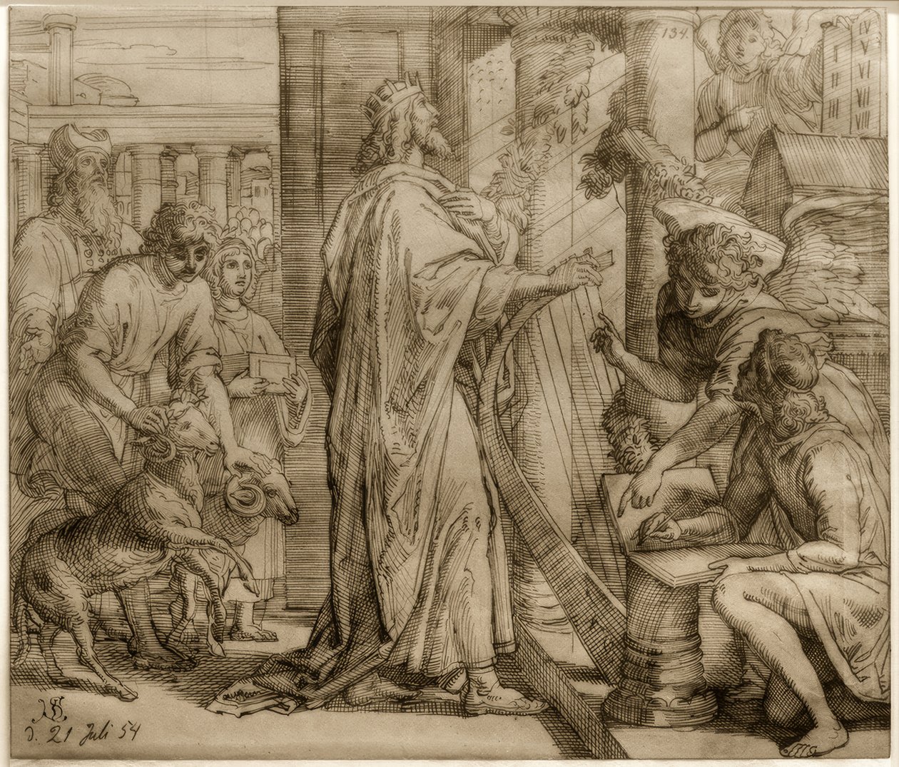 Davide, il salmista – Adorazione da Julius Schnorr von Carolsfeld