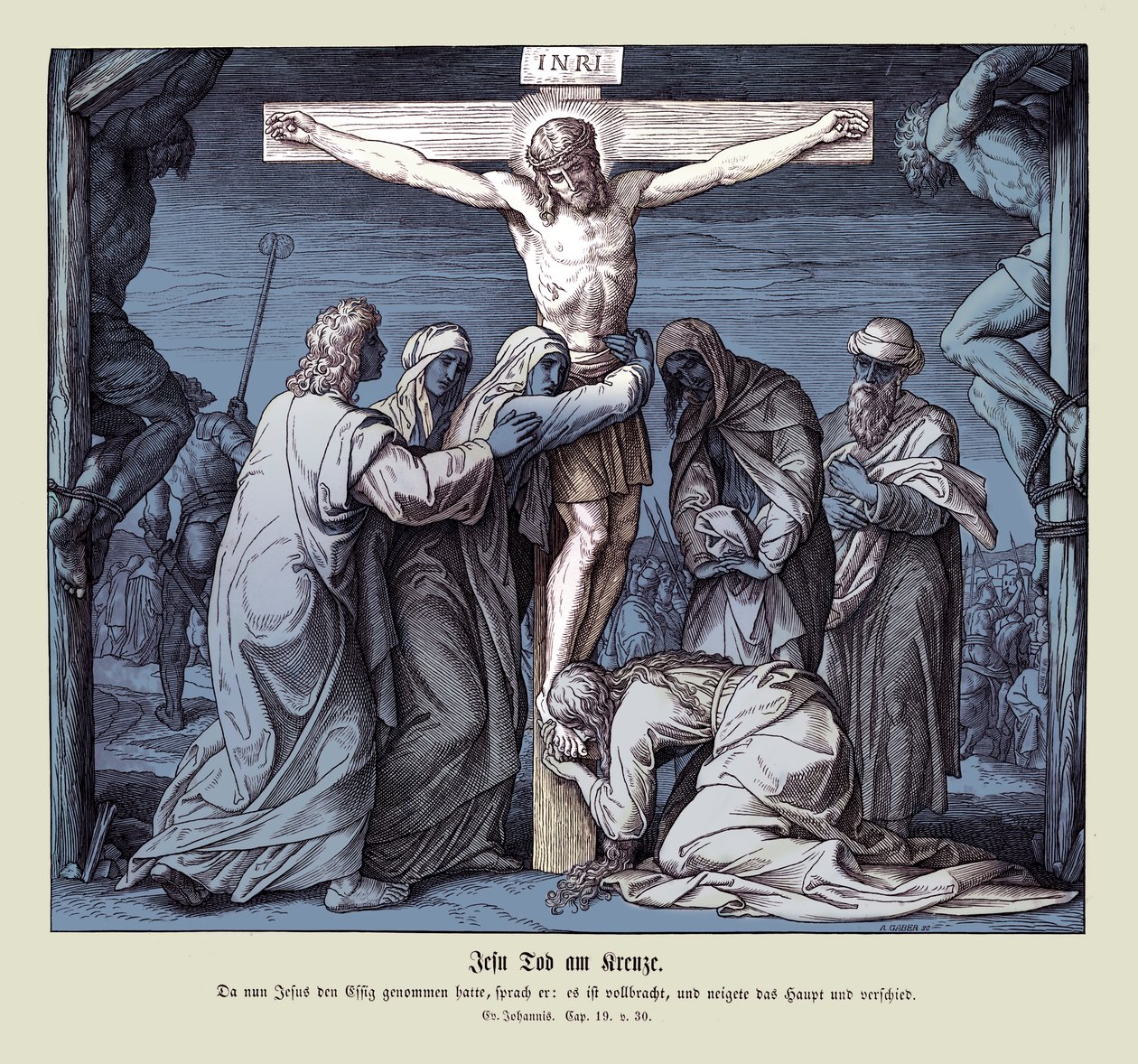 Morte di Gesù sulla croce, Vangelo di Giovanni da Julius Schnorr von Carolsfeld