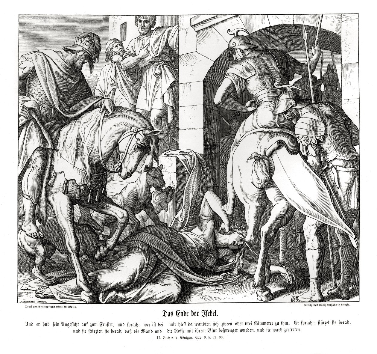 La morte di Jezebel, 2 Re da Julius Schnorr von Carolsfeld