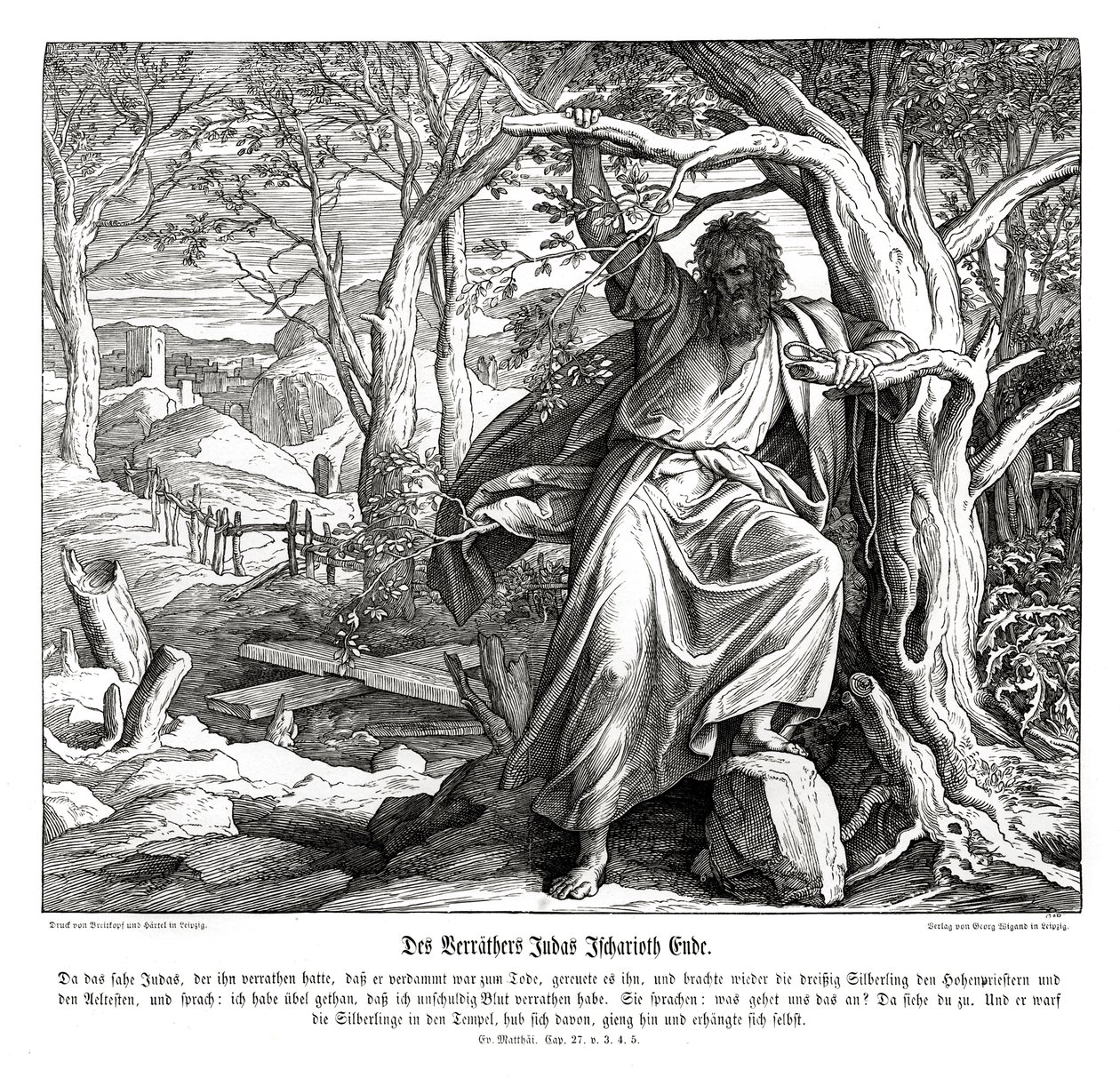 Morte di Giuda Iscariota, Vangelo di Matteo da Julius Schnorr von Carolsfeld
