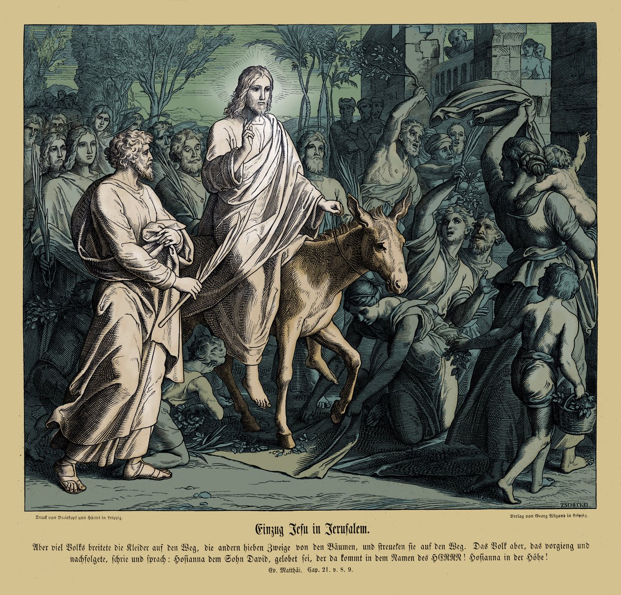 Ingresso di Gesù a Gerusalemme, Vangelo di Matteo da Julius Schnorr von Carolsfeld