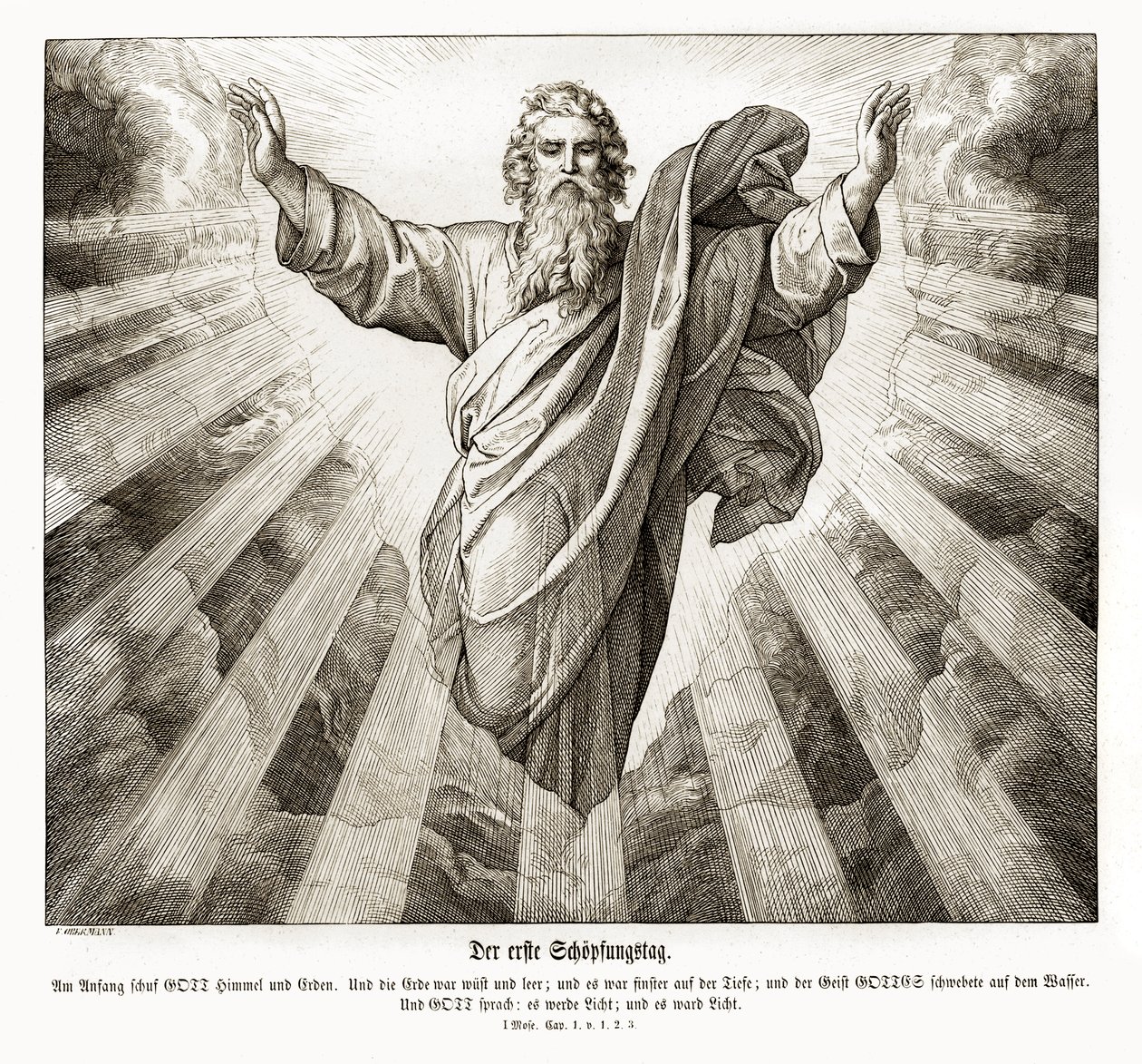 Primo giorno della creazione, Genesi da Julius Schnorr von Carolsfeld