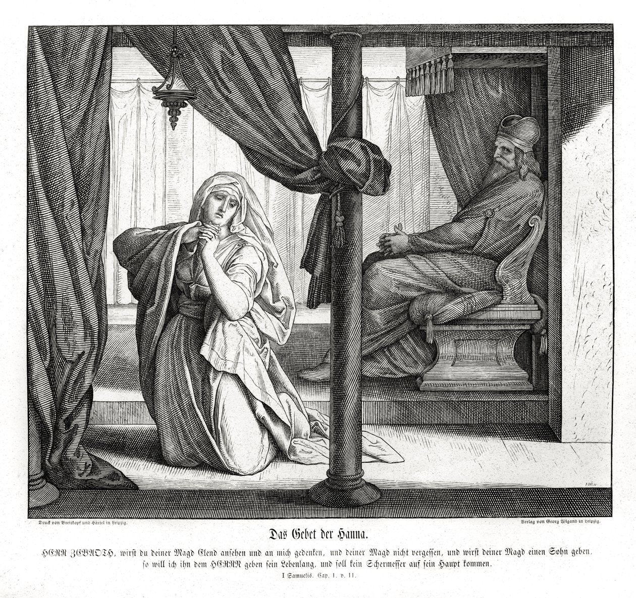 La preghiera di Anna da Julius Schnorr von Carolsfeld