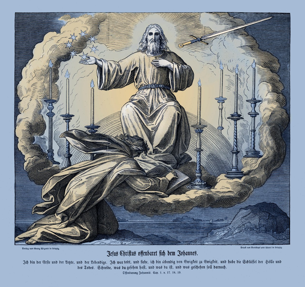 Gesù Cristo si rivela a Giovanni, Apocalisse da Julius Schnorr von Carolsfeld