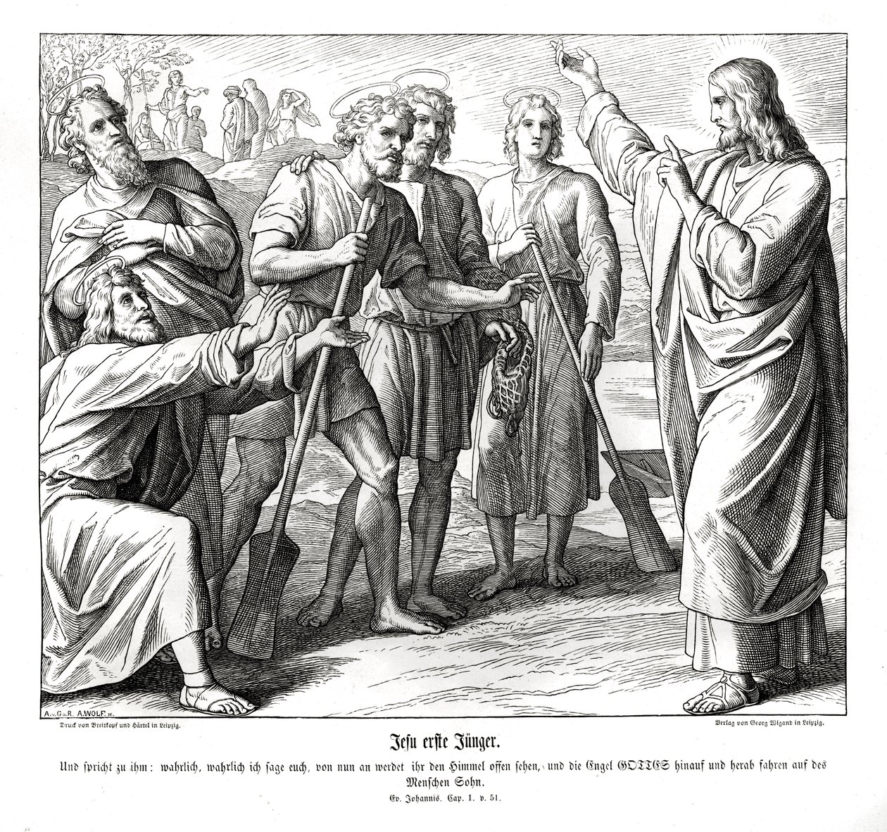Gesù e Natanaele, Vangelo di Giovanni da Julius Schnorr von Carolsfeld