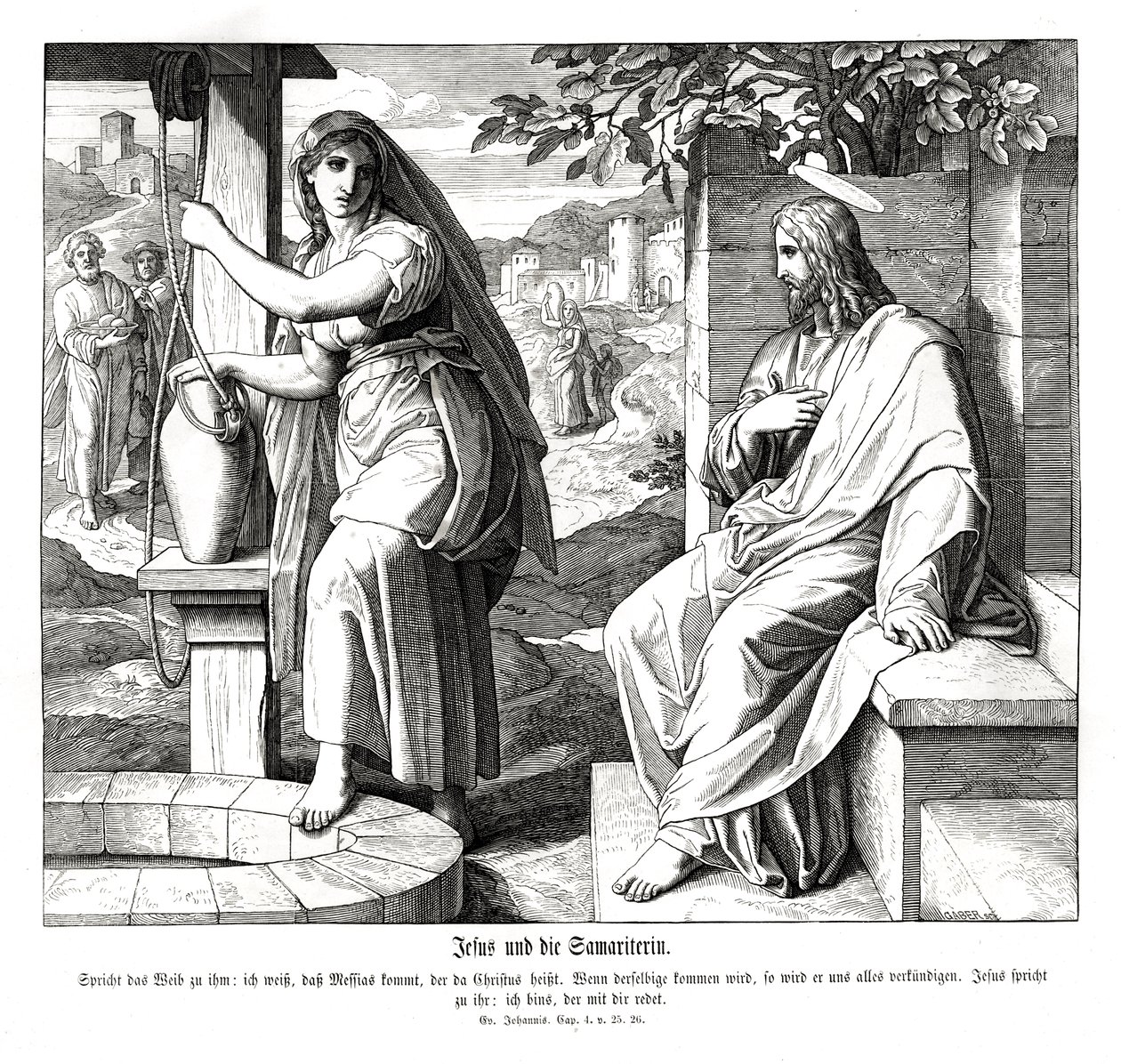 Gesù e la donna samaritana, Vangelo di Giovanni da Julius Schnorr von Carolsfeld