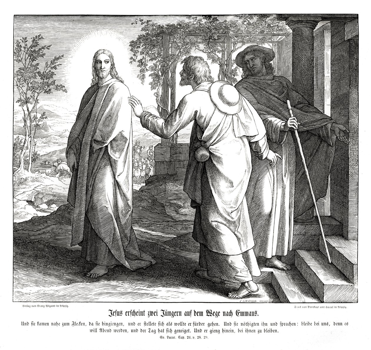 Gesù appare a due discepoli, Vangelo di Luca da Julius Schnorr von Carolsfeld