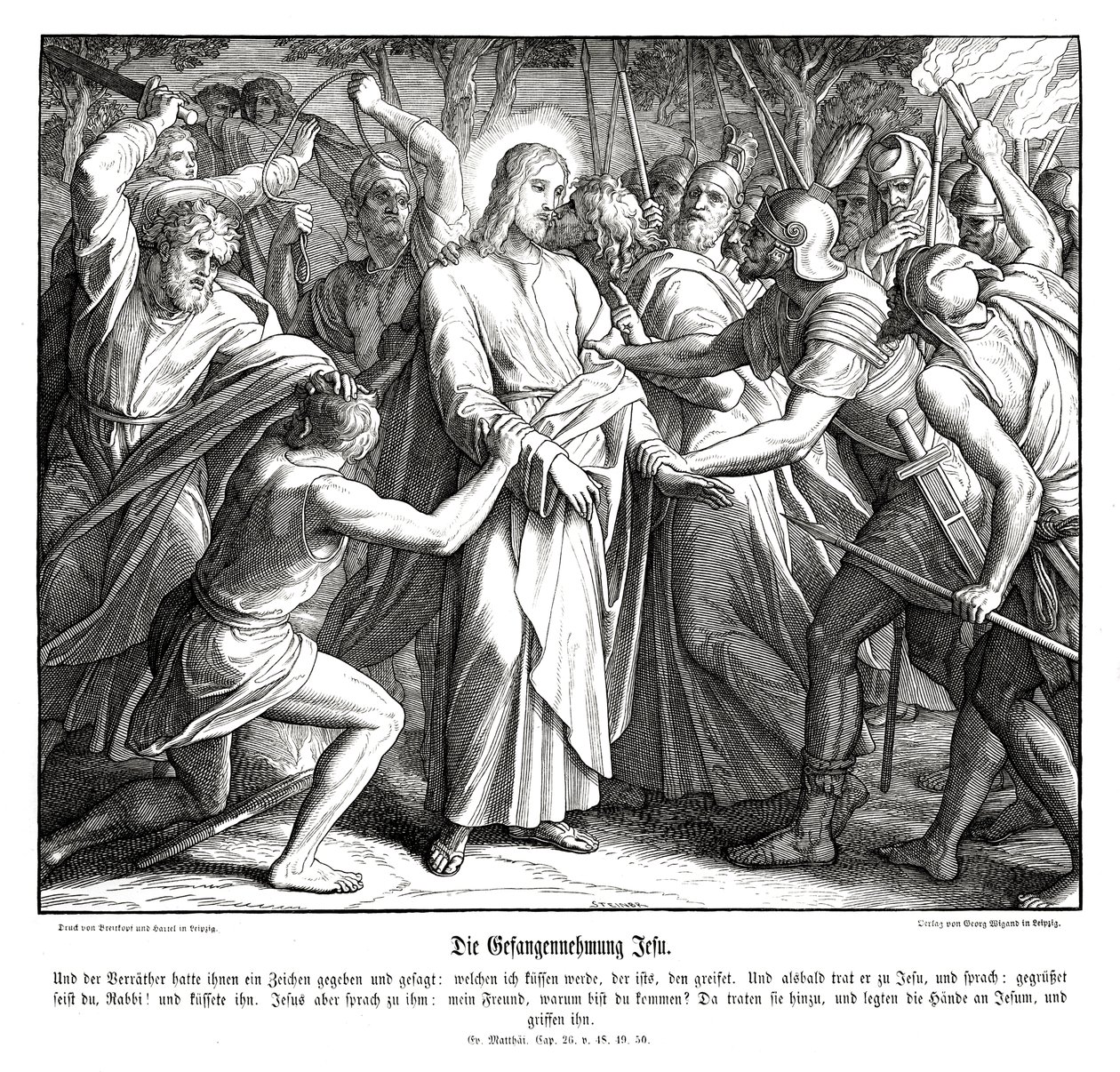 Il tradimento di Gesù, Vangelo di Matteo da Julius Schnorr von Carolsfeld