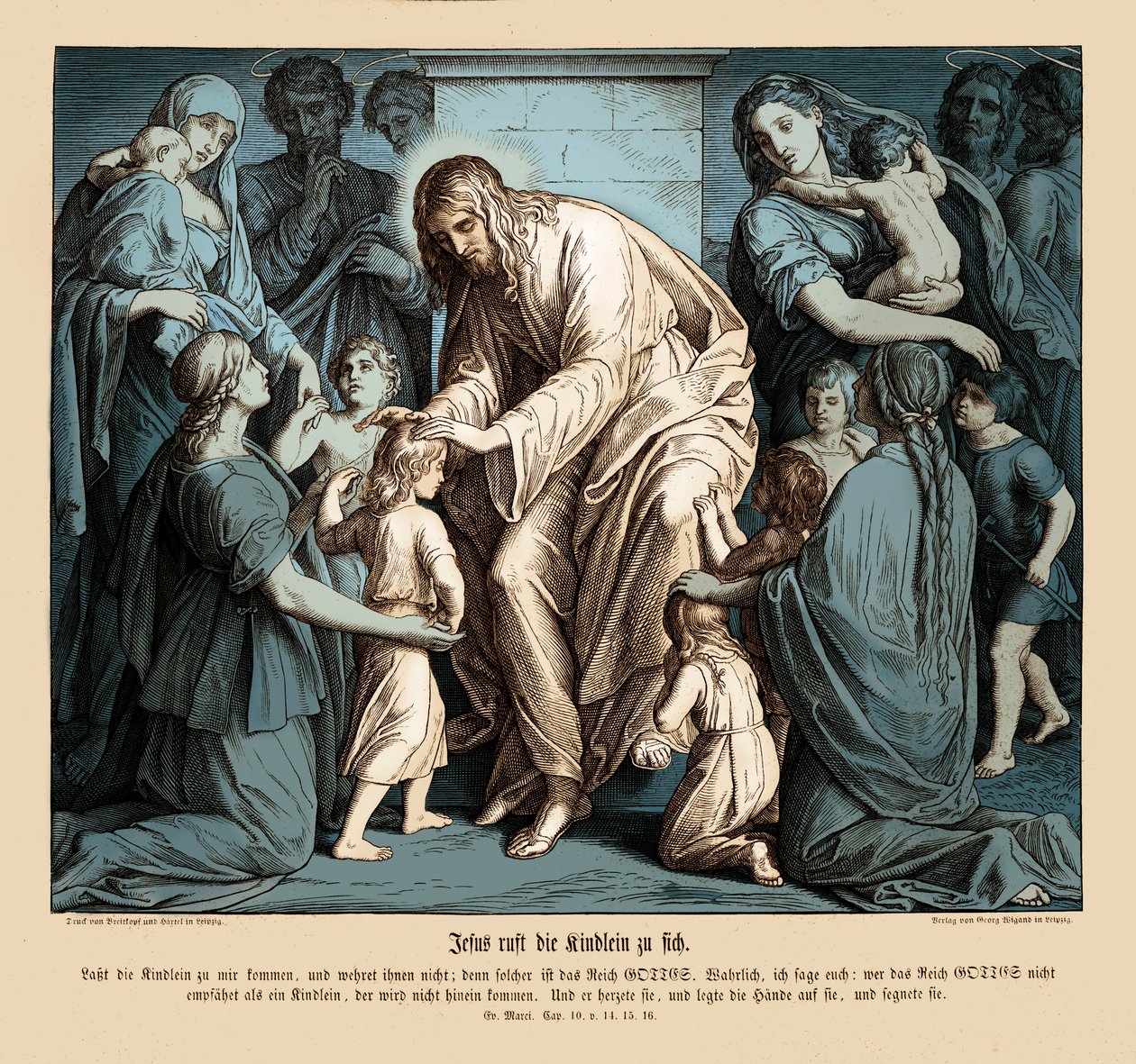 Gesù chiama i bambini a sé, Vangelo di Marco da Julius Schnorr von Carolsfeld