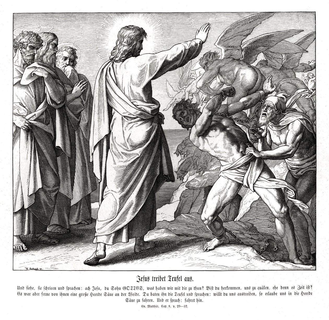 Gesù scaccia i demoni, Vangelo di Matteo da Julius Schnorr von Carolsfeld
