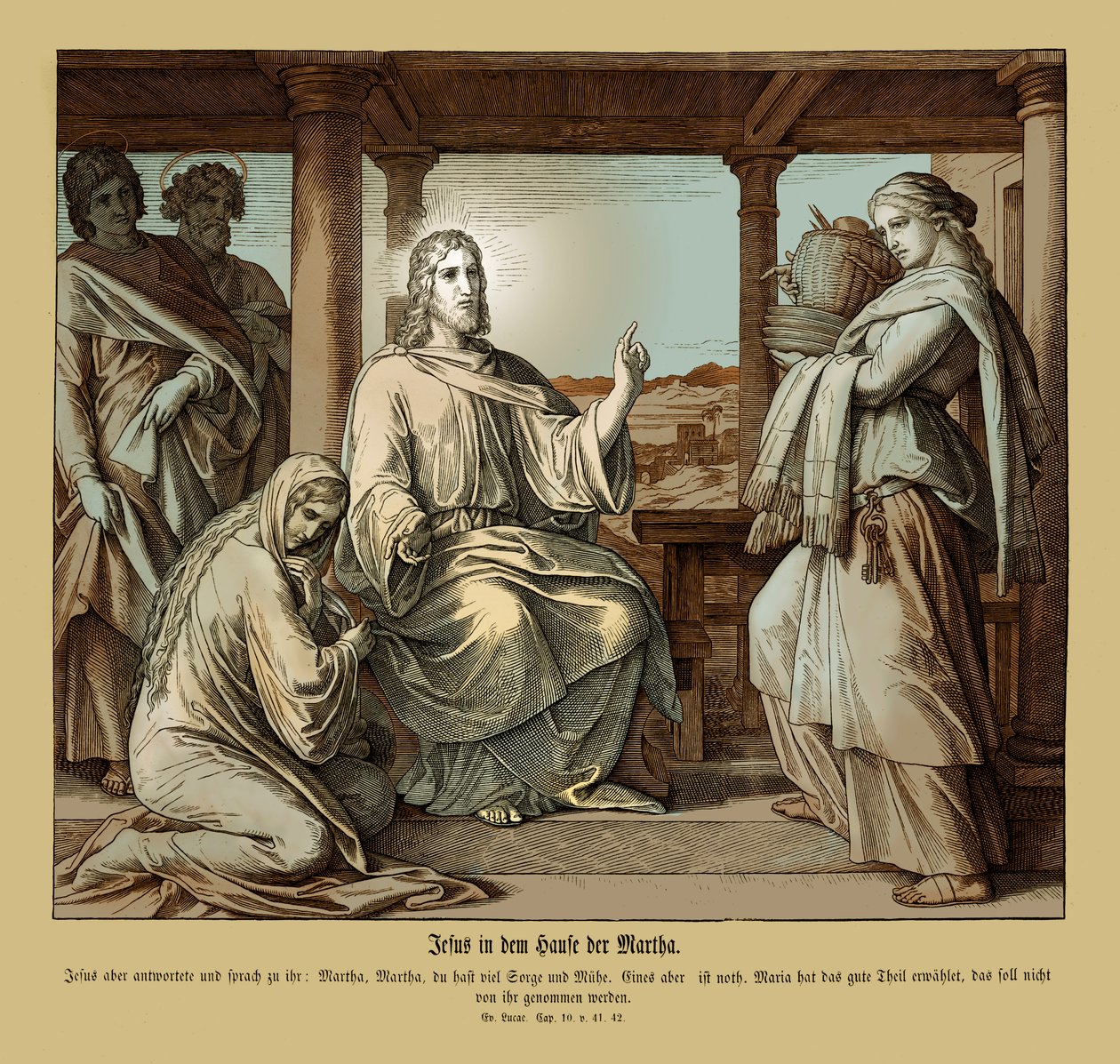Gesù nella casa di Marta, Vangelo di Luca da Julius Schnorr von Carolsfeld