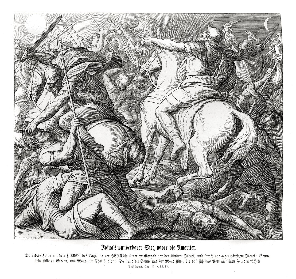 La vittoria di Giosuè sugli Amorrei, Giosuè da Julius Schnorr von Carolsfeld