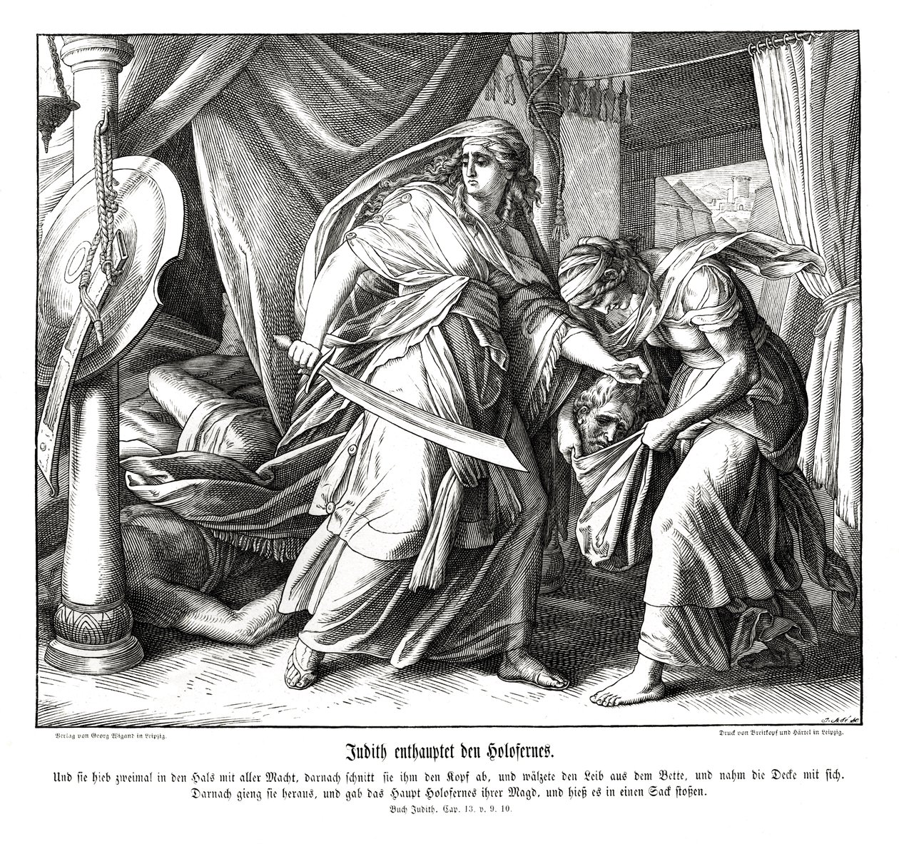 Giuditta decapita Oloferne, libro di Giuditta da Julius Schnorr von Carolsfeld