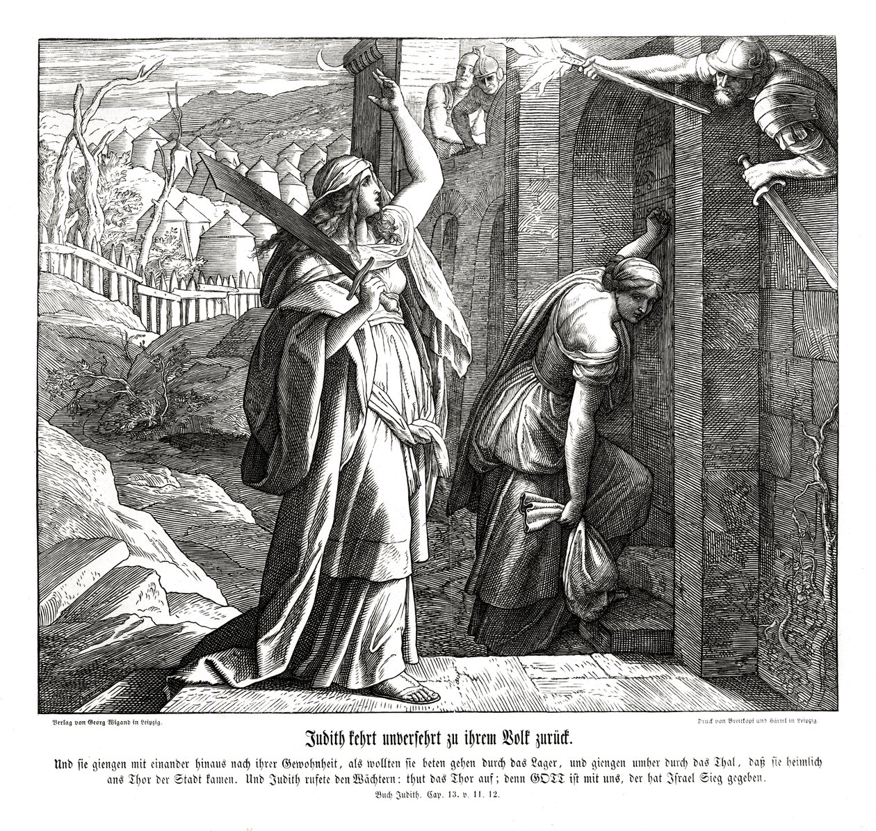 Giuditta ritorna al suo popolo, libro di Giuditta da Julius Schnorr von Carolsfeld