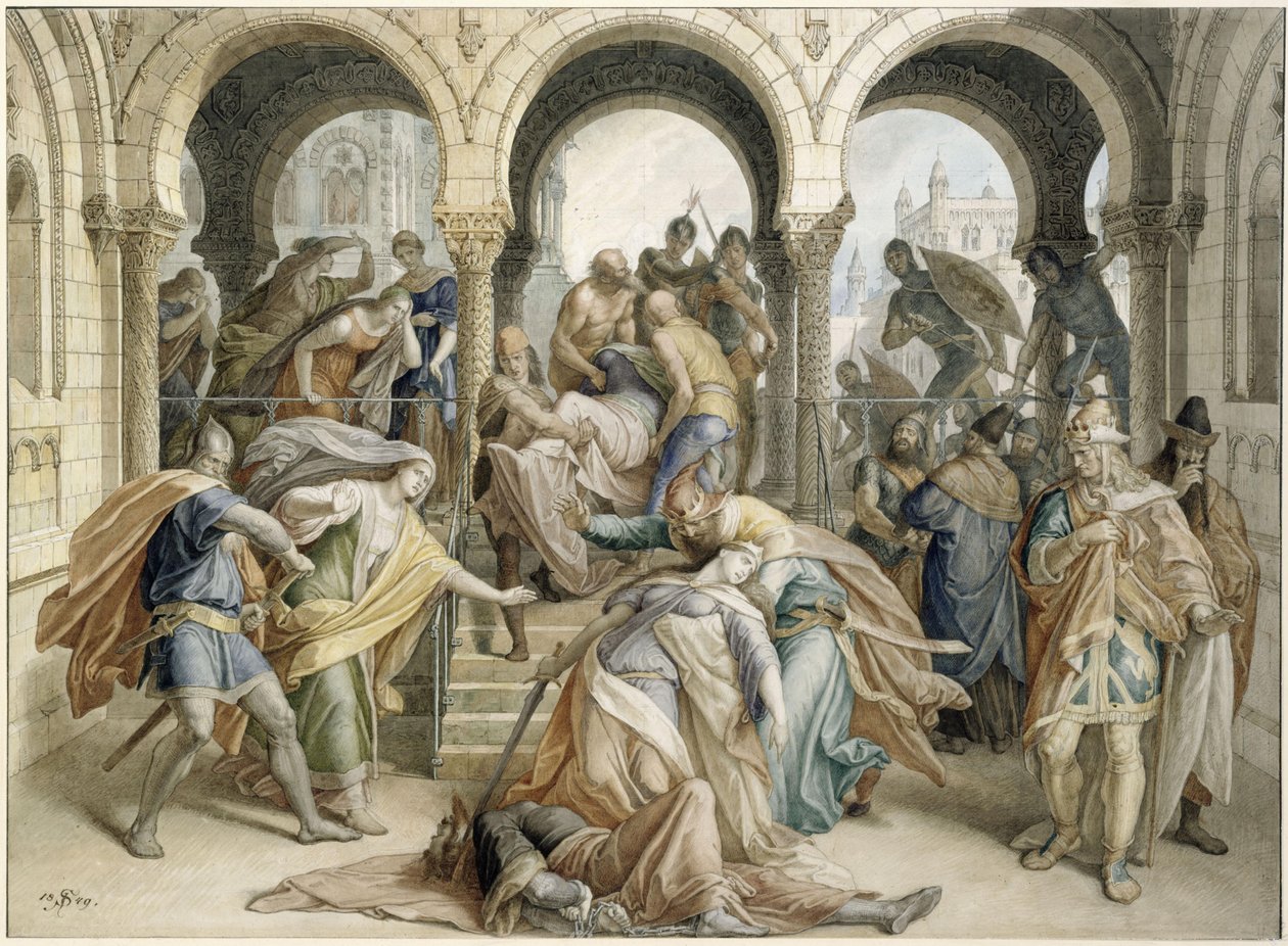La morte di Crimilde da Julius Schnorr von Carolsfeld
