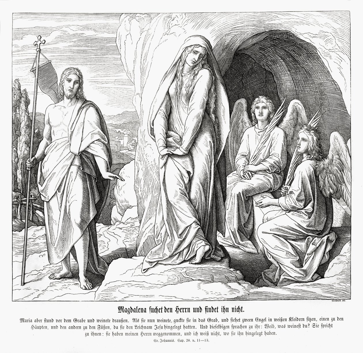 Maria Maddalena alla tomba di Gesù, Vangelo di Giovanni da Julius Schnorr von Carolsfeld
