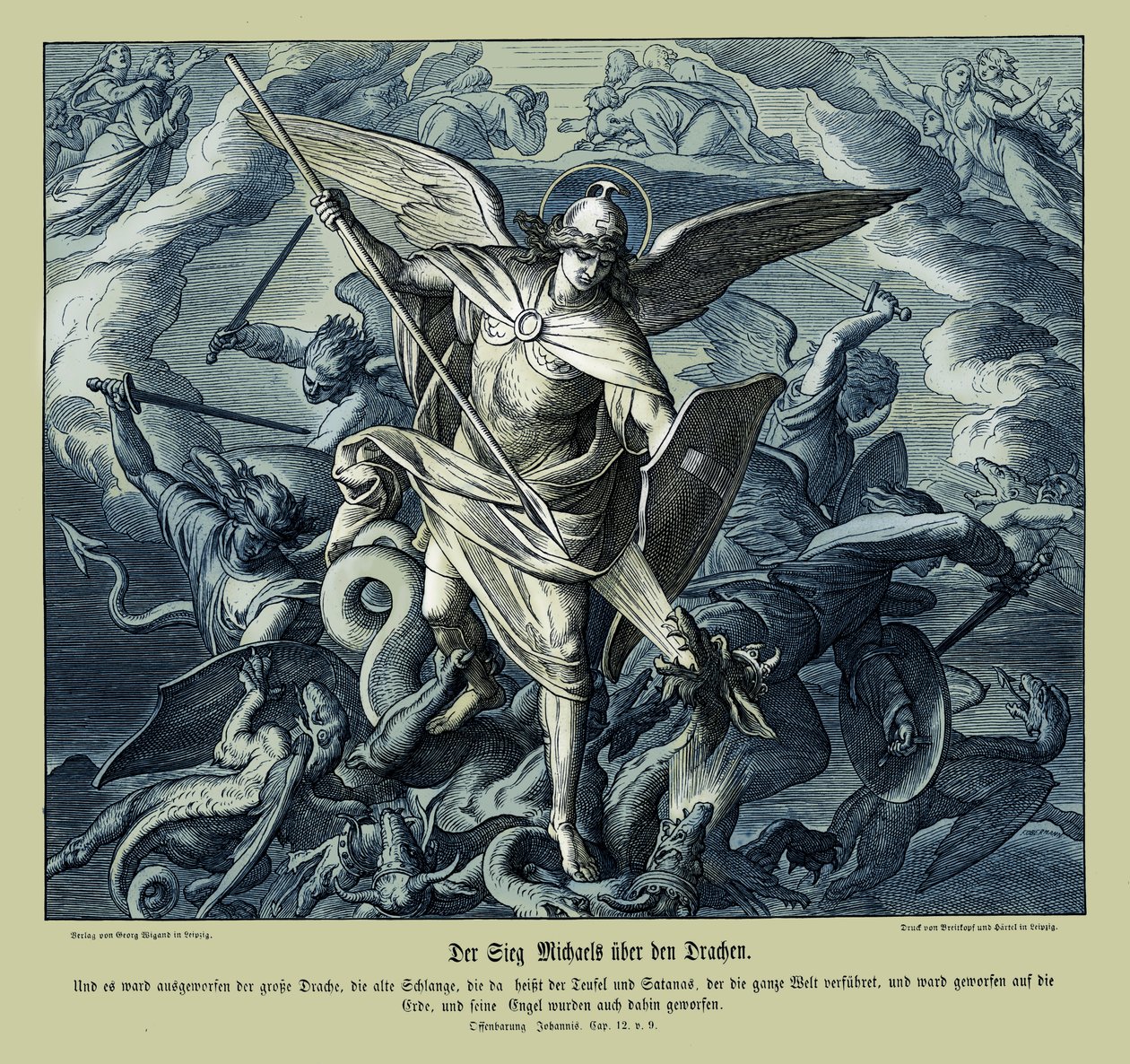 La vittoria di Michele sul drago, Apocalisse da Julius Schnorr von Carolsfeld