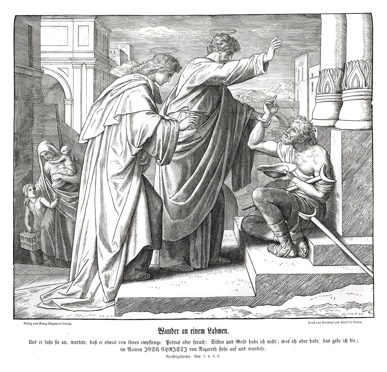 Miracolo del paralitico, Atti degli Apostoli da Julius Schnorr von Carolsfeld