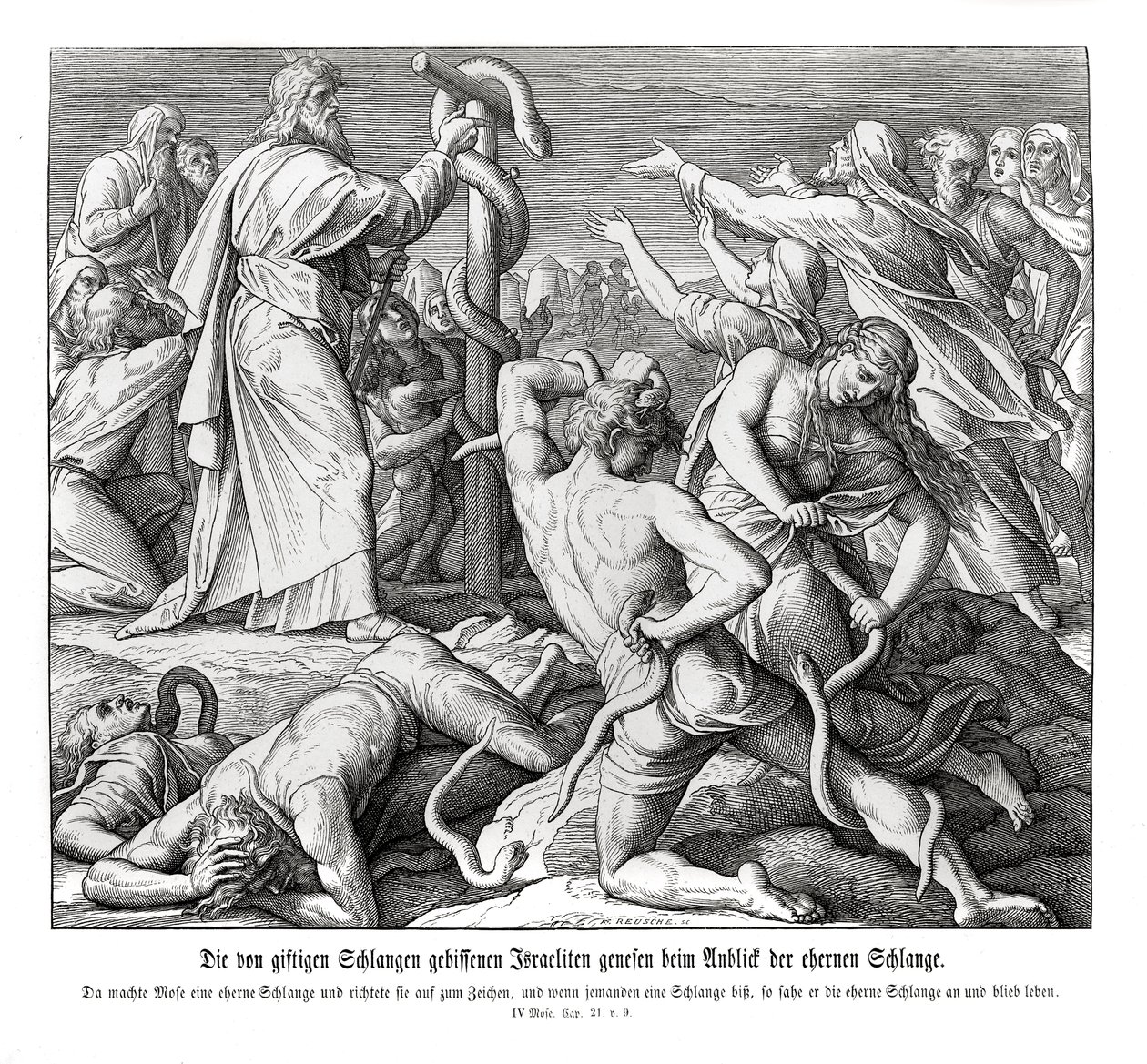 Mosè e il serpente di bronzo, Numeri da Julius Schnorr von Carolsfeld