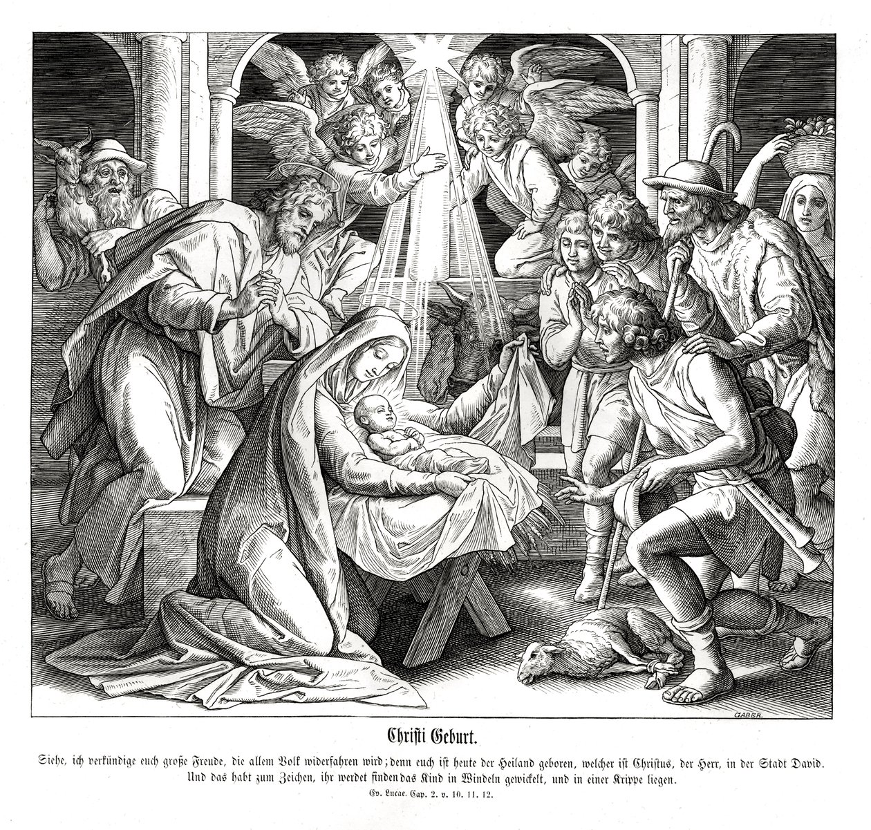 Natività, Vangelo di Luca da Julius Schnorr von Carolsfeld