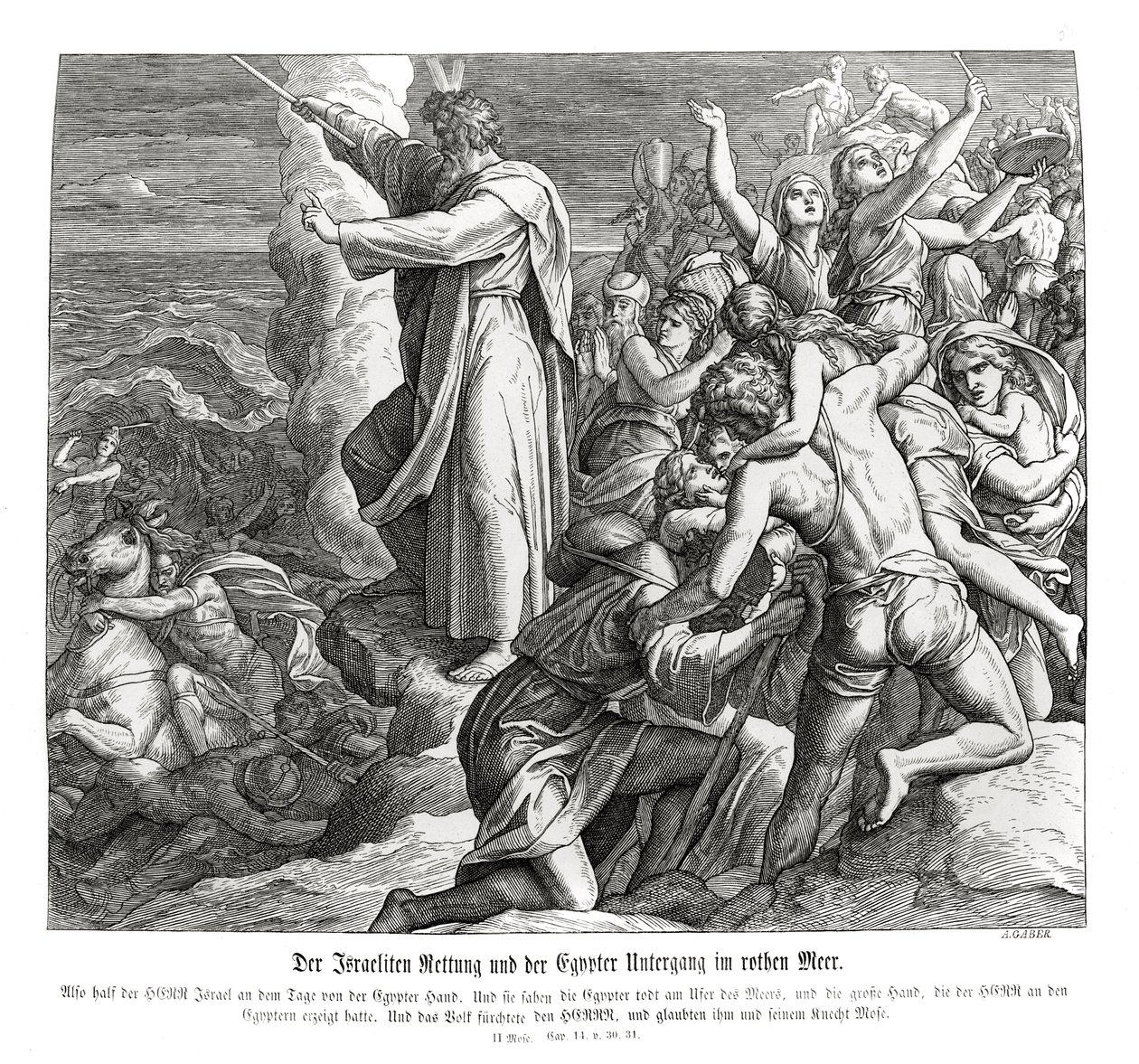 Separazione del Mar Rosso, Esodo da Julius Schnorr von Carolsfeld