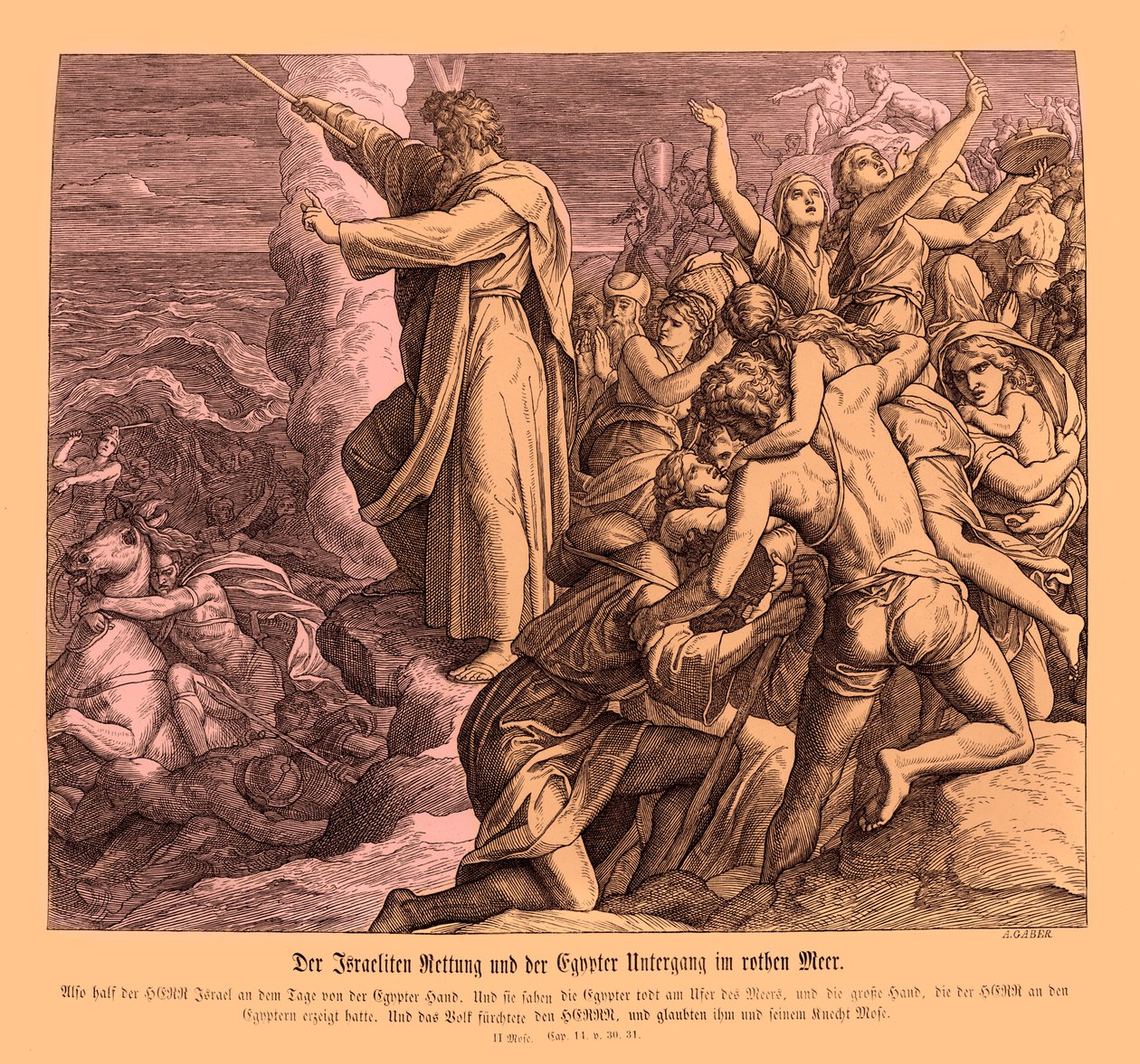 Separazione del Mar Rosso, Esodo da Julius Schnorr von Carolsfeld