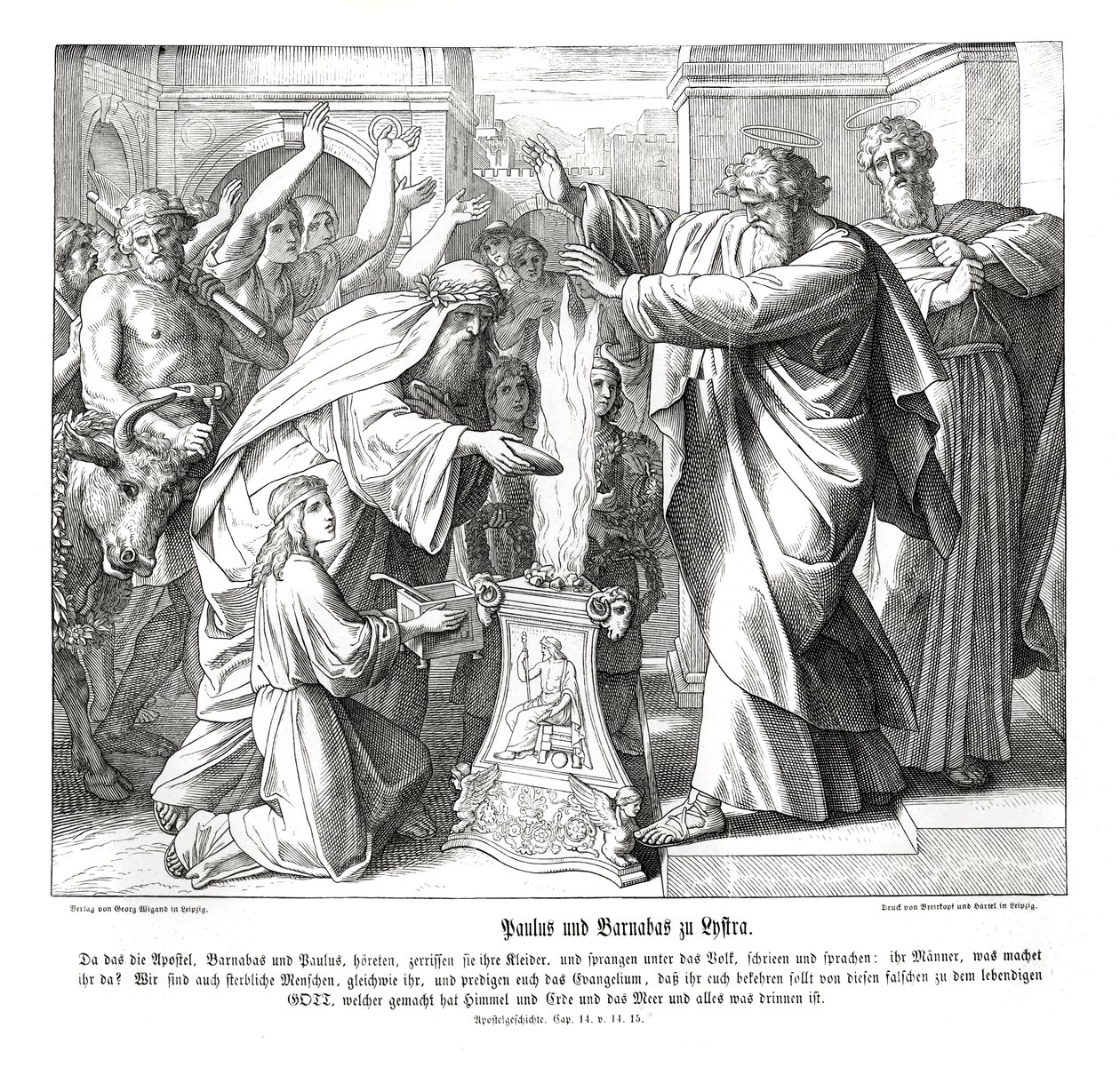 Paolo e Barnaba a Listra, Atti degli Apostoli da Julius Schnorr von Carolsfeld