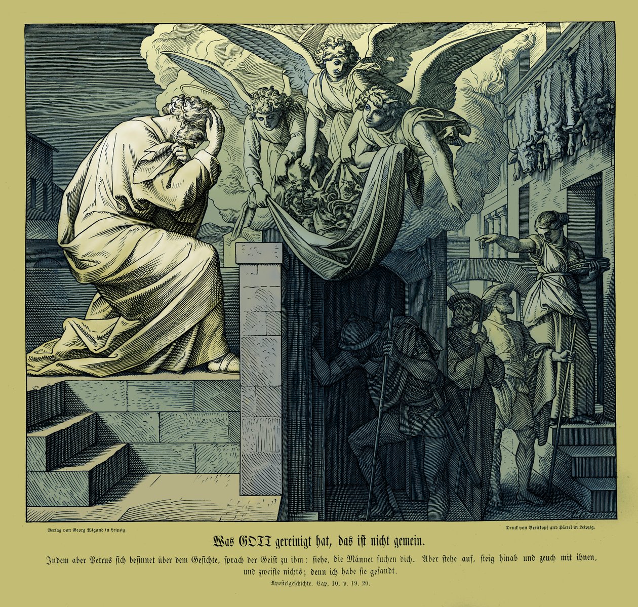Pietro e gli uomini di Cornelio, Atti degli Apostoli da Julius Schnorr von Carolsfeld