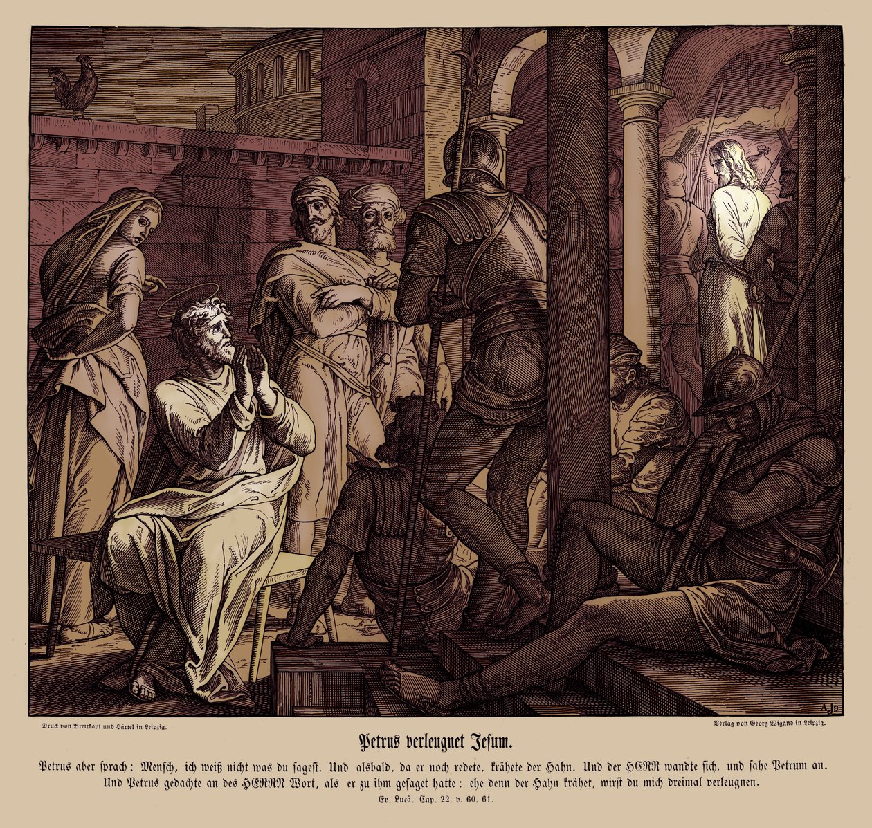 Pietro rinnega Gesù, Vangelo di Luca da Julius Schnorr von Carolsfeld