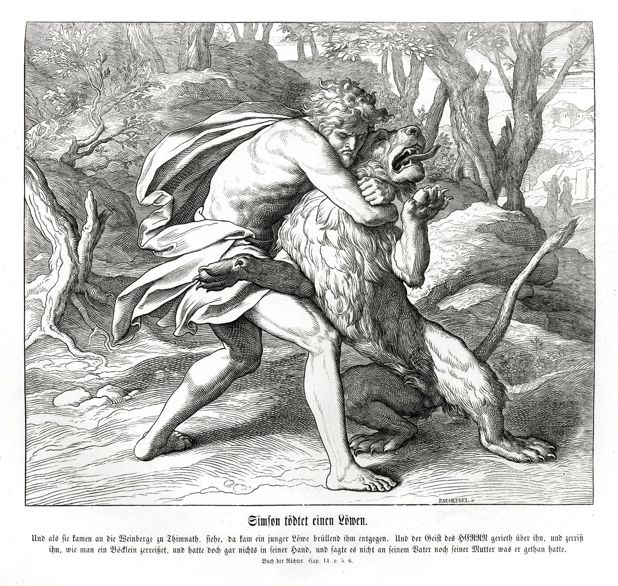 Sansone uccide un leone, Giudici da Julius Schnorr von Carolsfeld