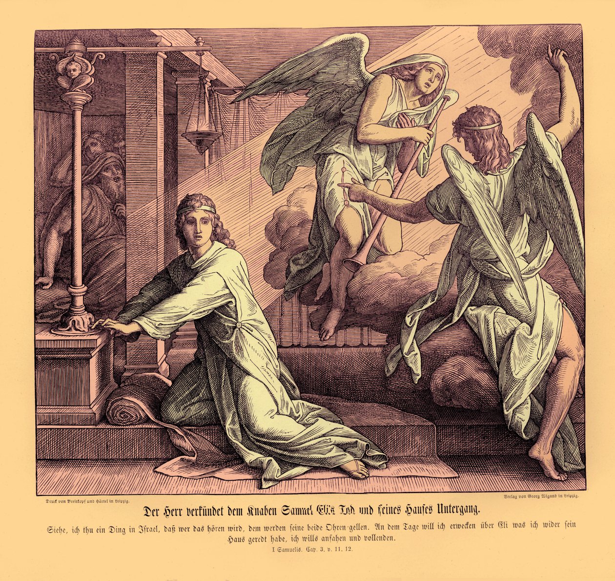 Samuele riceve la profezia della morte di Eli da Julius Schnorr von Carolsfeld