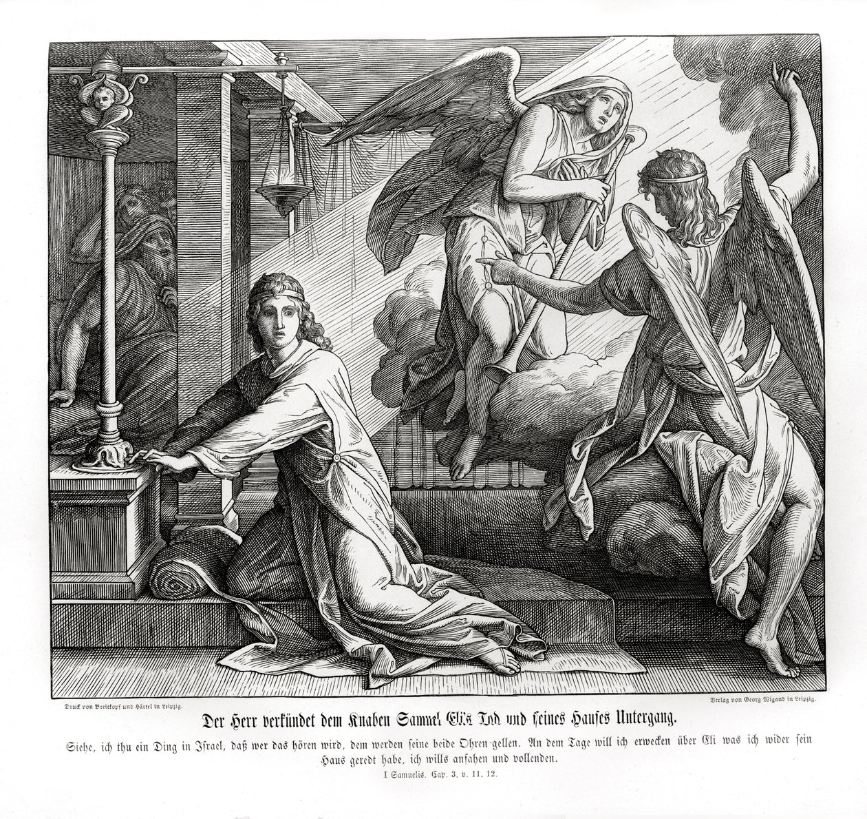 Samuele riceve la profezia della morte di Eli da Julius Schnorr von Carolsfeld