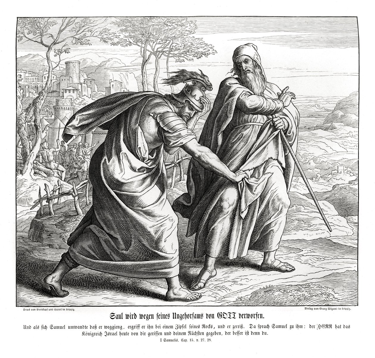 Saul perde il regno di Israele da Julius Schnorr von Carolsfeld