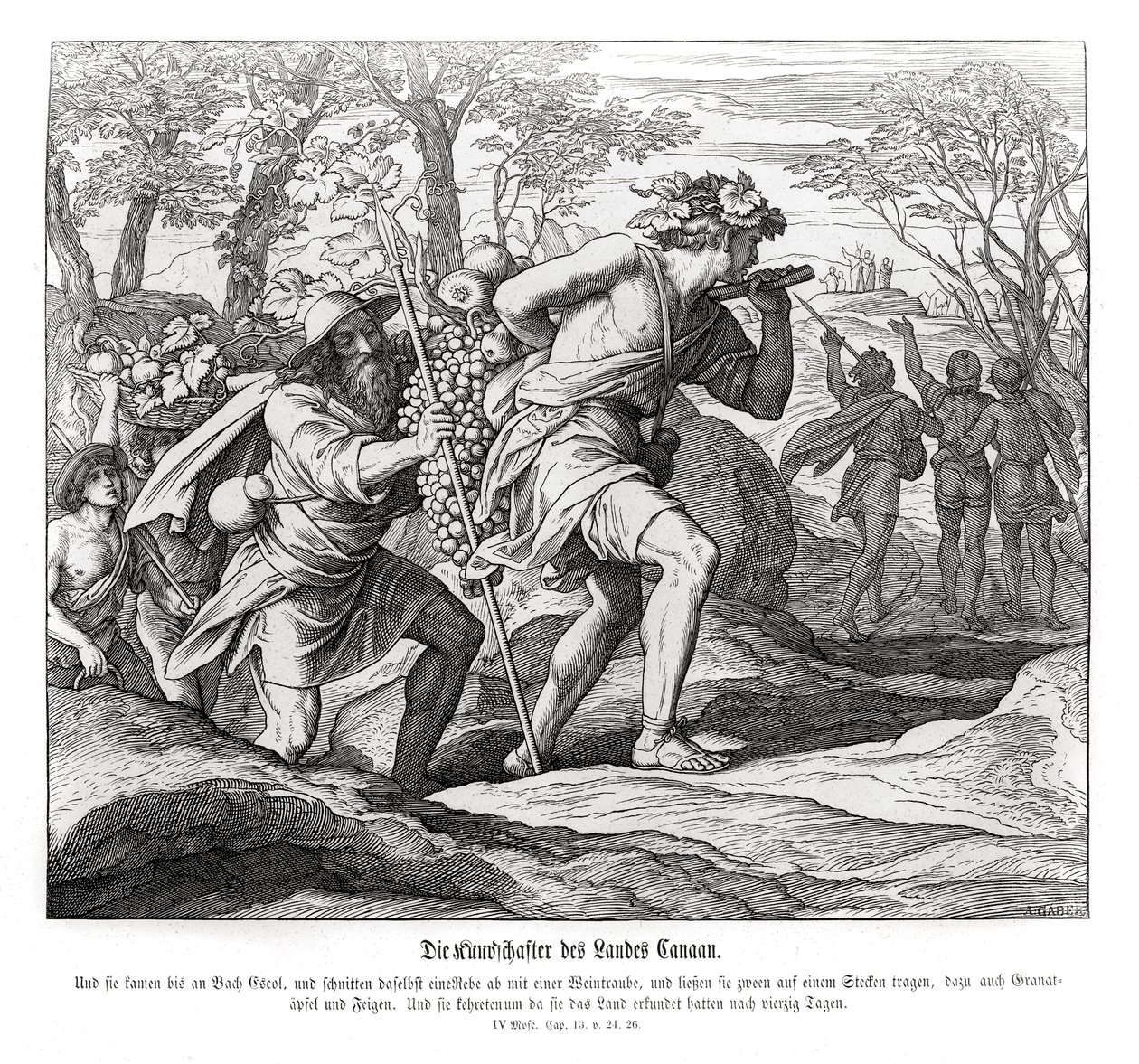 Esploratori nella terra di Canaan, Numeri da Julius Schnorr von Carolsfeld