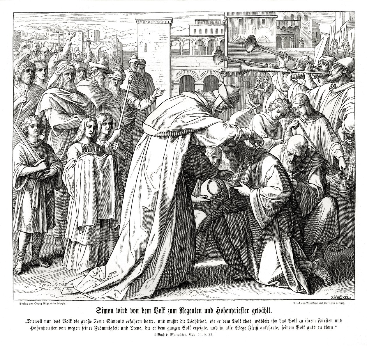 Simone è nominato sommo sacerdote da Julius Schnorr von Carolsfeld
