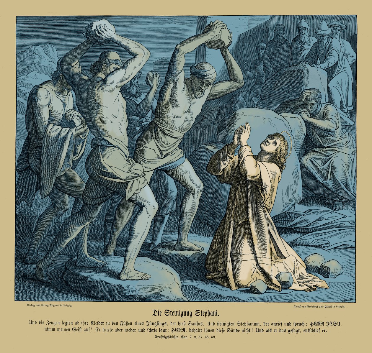Lapidazione di Stefano, Atti degli Apostoli da Julius Schnorr von Carolsfeld