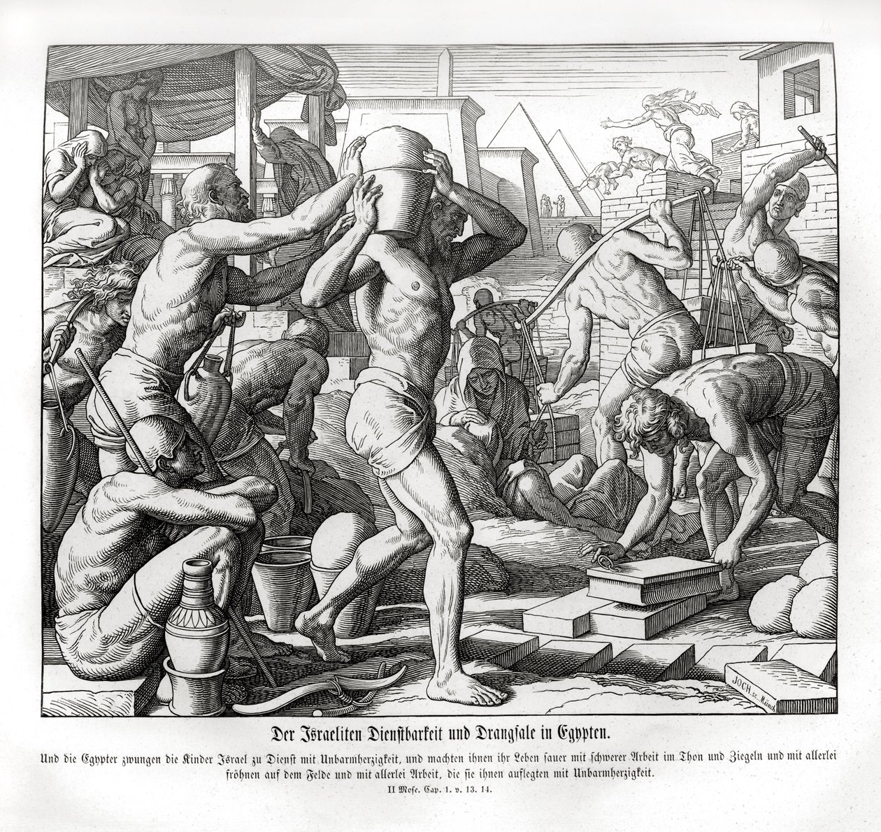 Gli Israeliti sono schiavi in Egitto, Esodo da Julius Schnorr von Carolsfeld