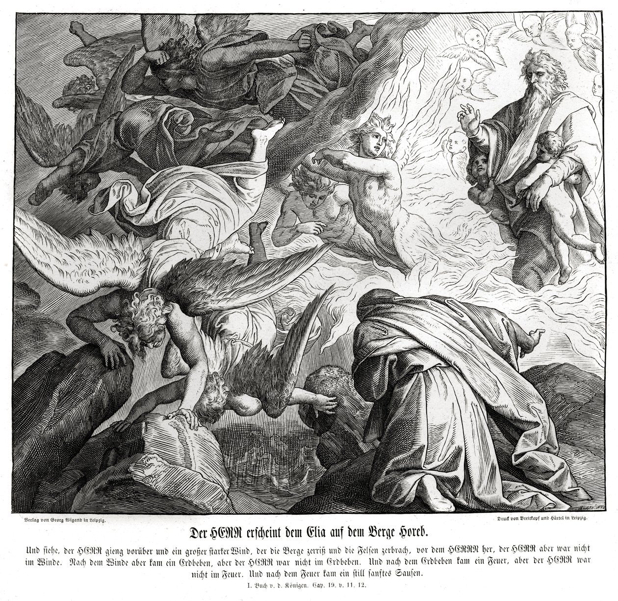 Il Signore appare a Elia sul Monte Oreb da Julius Schnorr von Carolsfeld