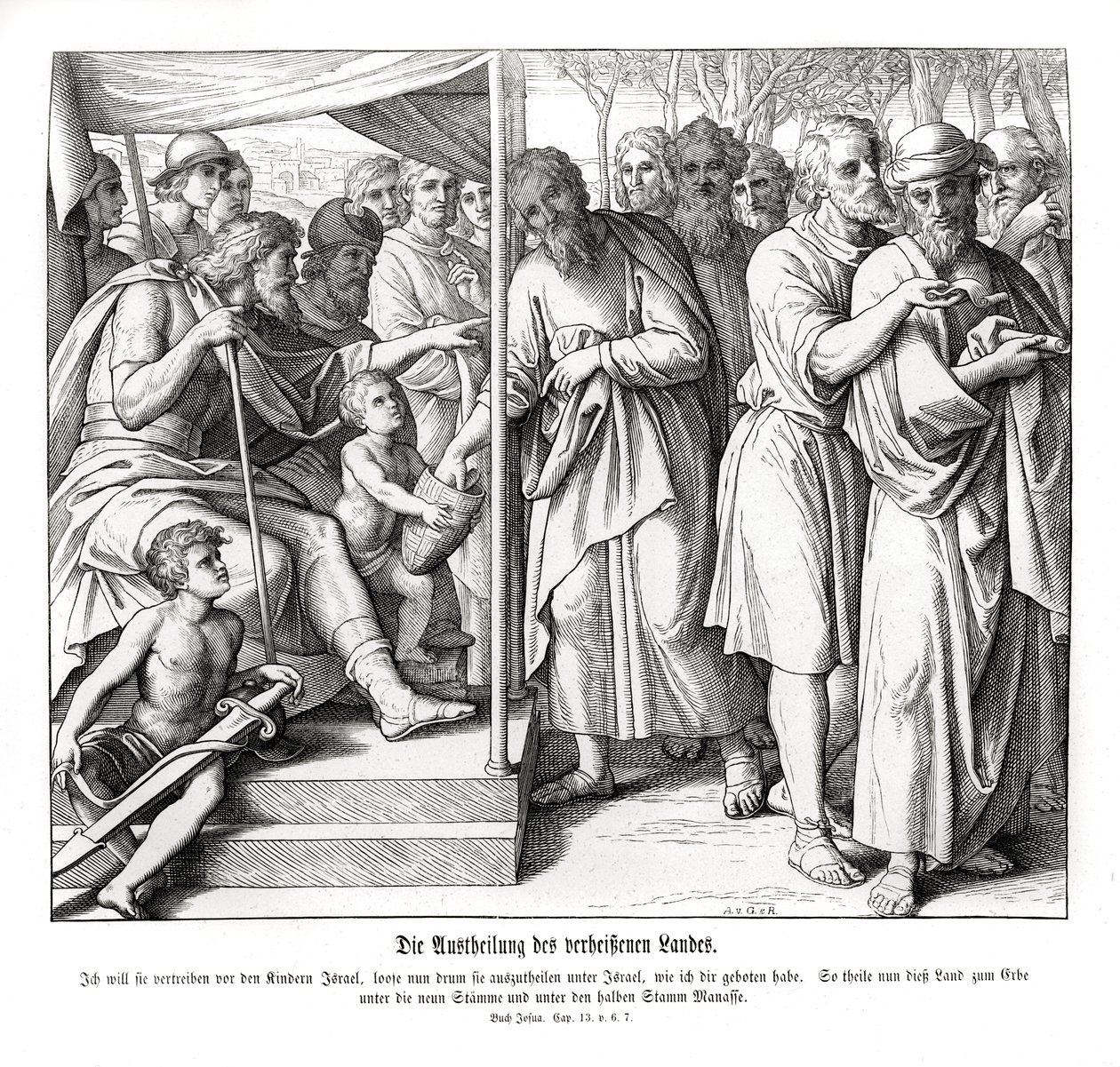 La divisione della terra promessa, Giosuè da Julius Schnorr von Carolsfeld