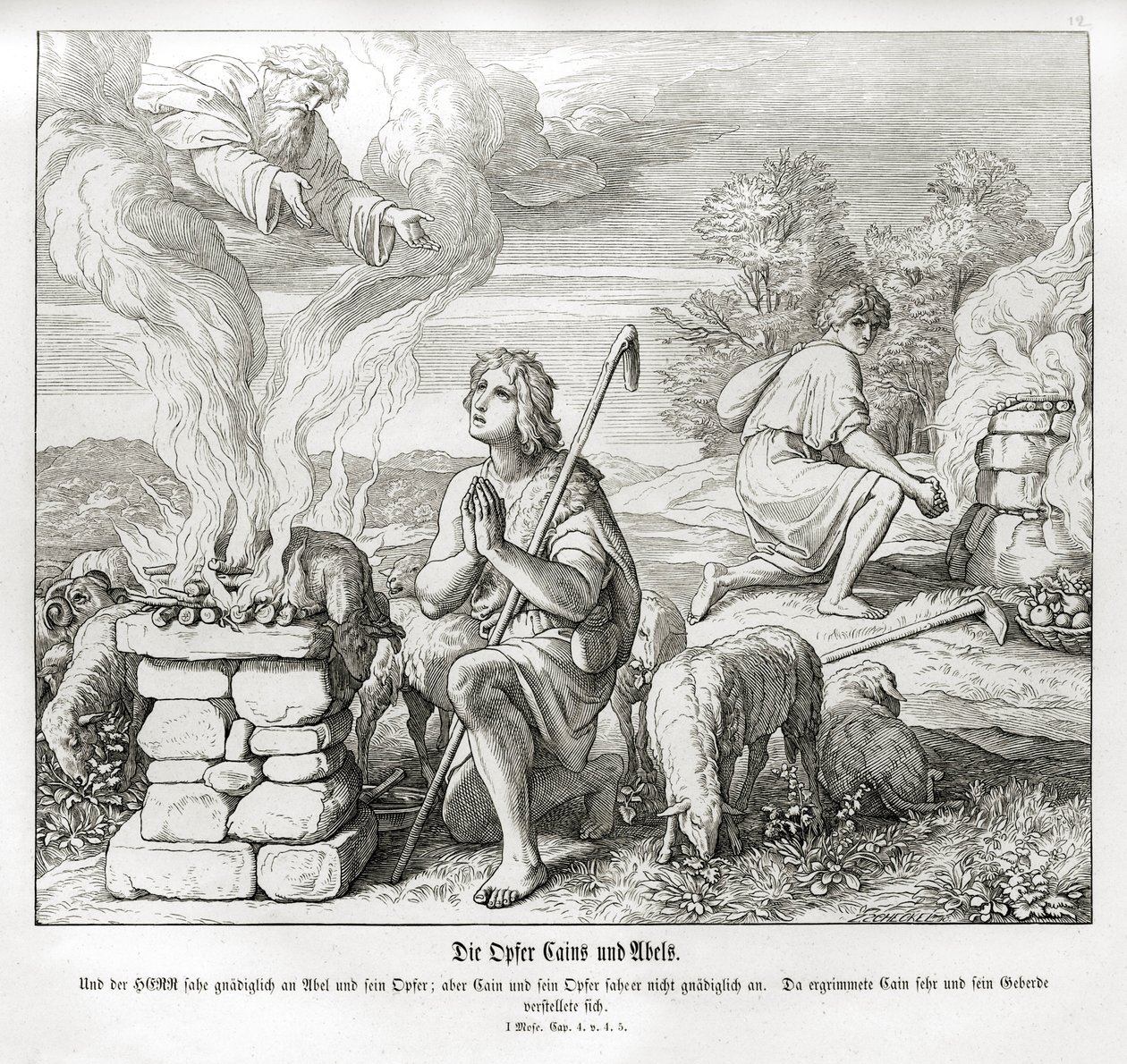 Le offerte di Caino e Abele, Genesi da Julius Schnorr von Carolsfeld