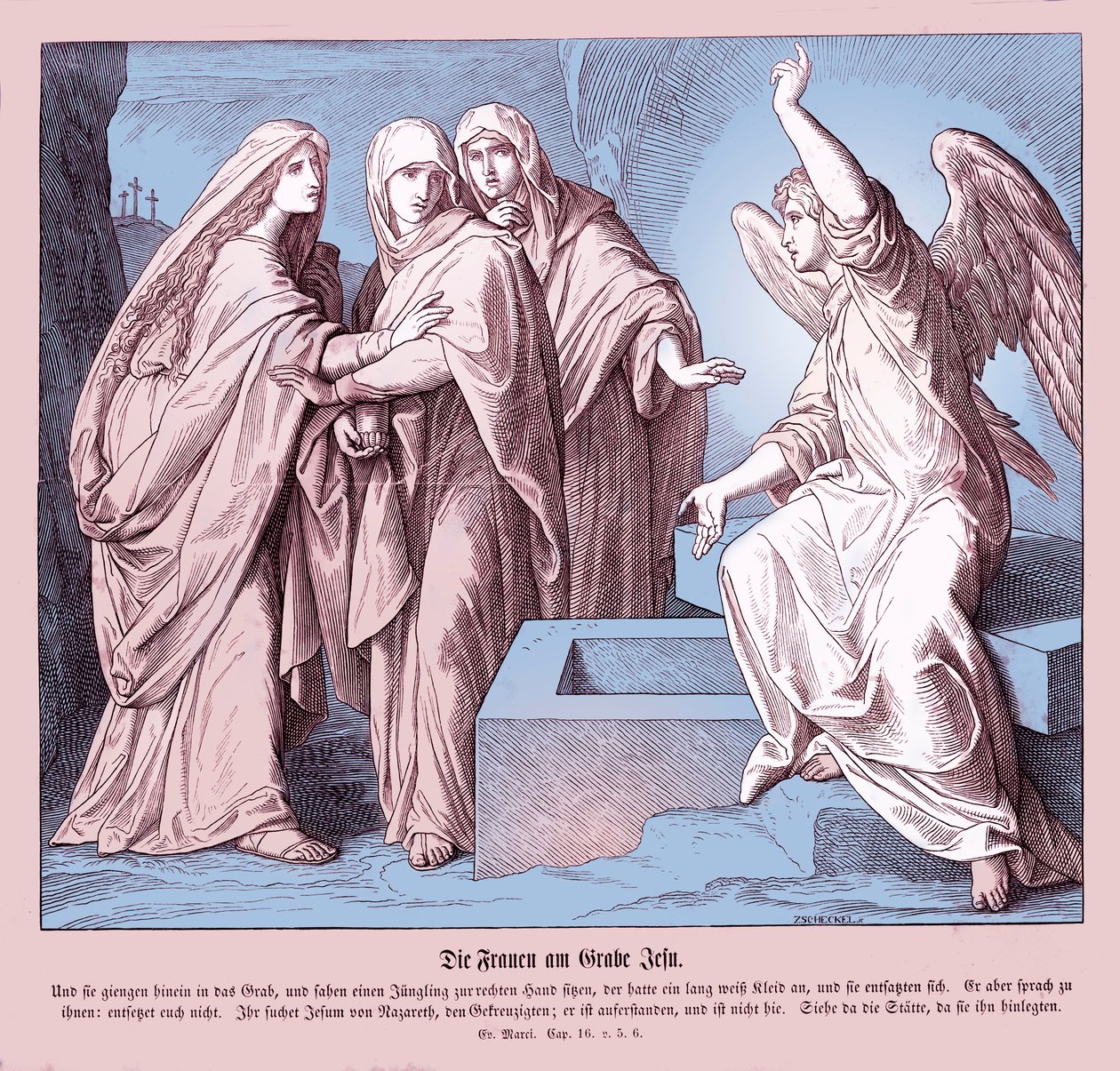 Le donne al sepolcro di Gesù, Vangelo di Marco da Julius Schnorr von Carolsfeld