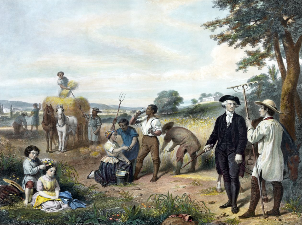 Vita di George Washington - Il contadino, pub. 1853 da Junius Brutus Stearns