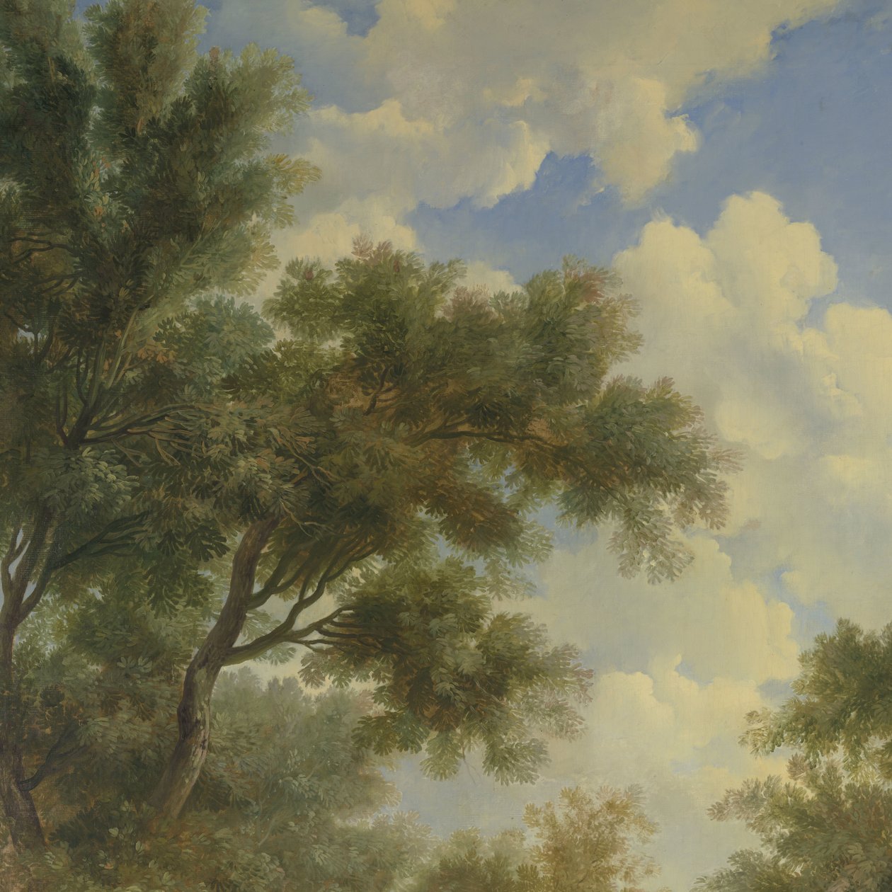 Paesaggio arcadico con tempio a sinistra e un vecchio seduto in primo piano da Jurriaan Andriessen